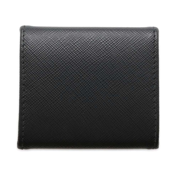 Prada Coin Case Triangle Logo Saffiano Leather Wallet Black - Picture 3 of 7